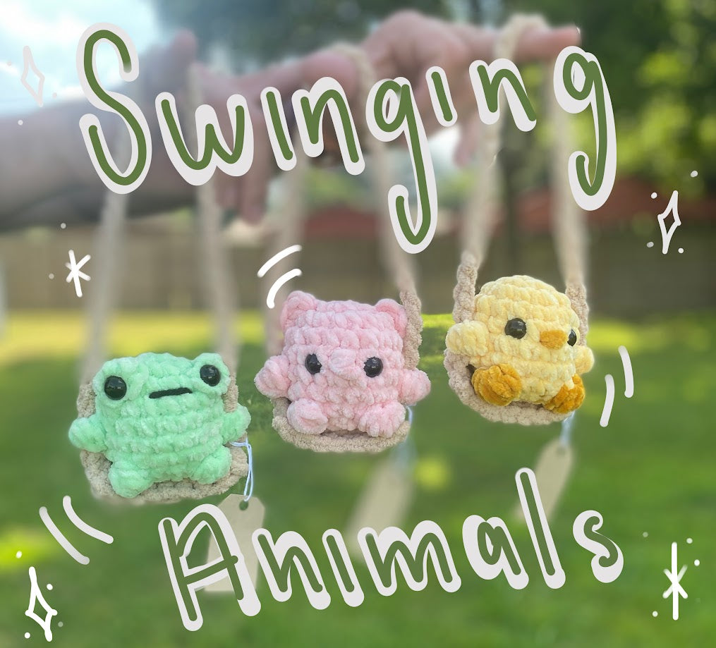 Swinging Animal Crochet Mirror Hanger