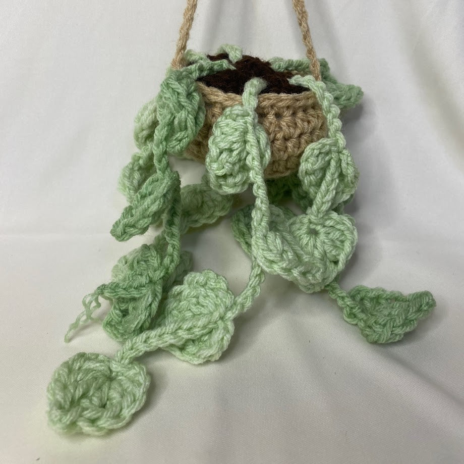 Hanging Leafy Crochet Plant