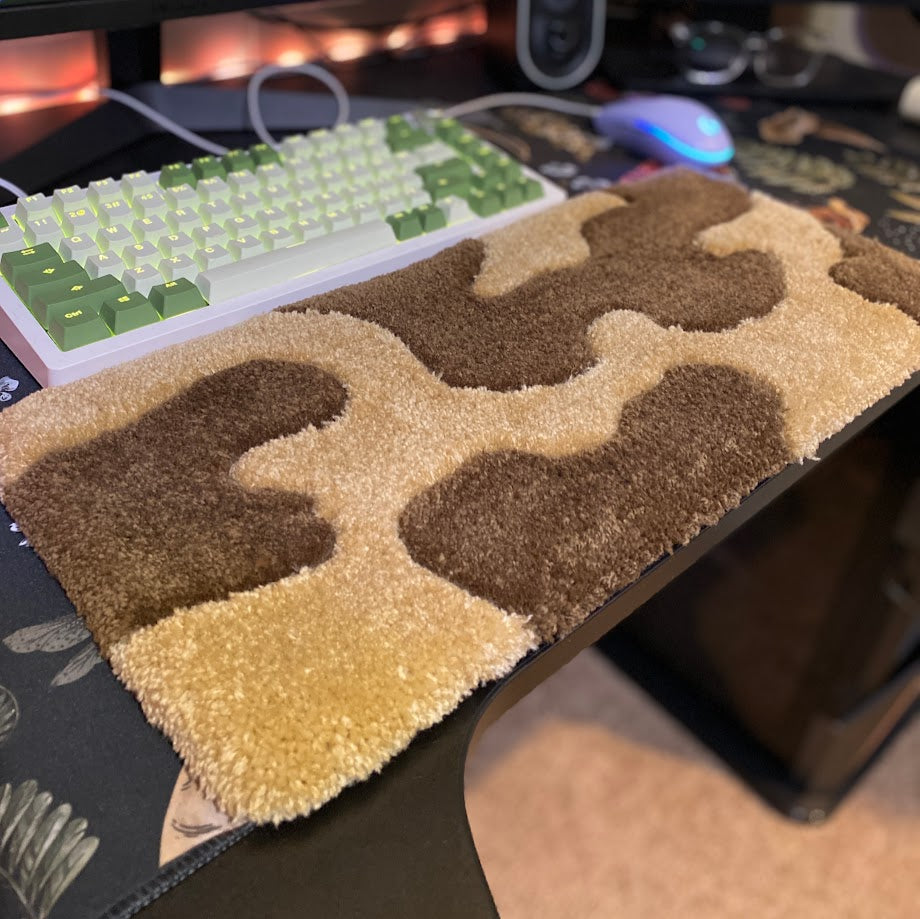 Wavy Brown Desk Rug